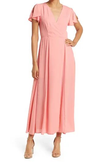 Flutter Sleeve Wrap Maxi Dress | Nordstrom Rack