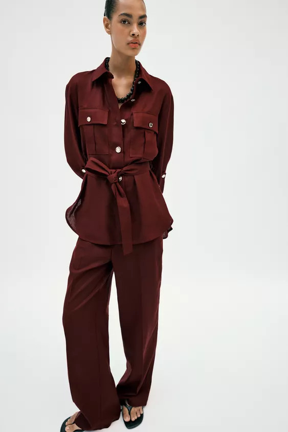BELTED LINEN SAFARI JACKET | Zara US