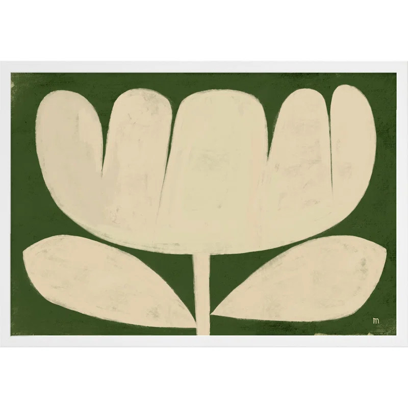 " Flower On Green " by StudioM Painting Print | Wayfair North America