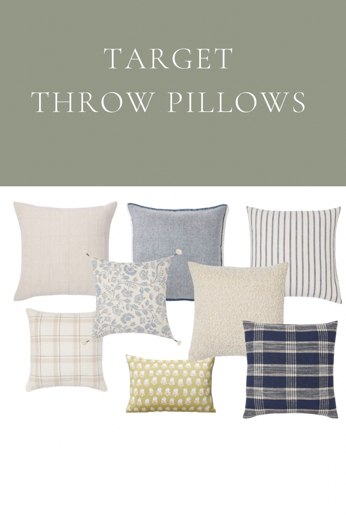 Some of my favorite Target throw pillows with removable covers!