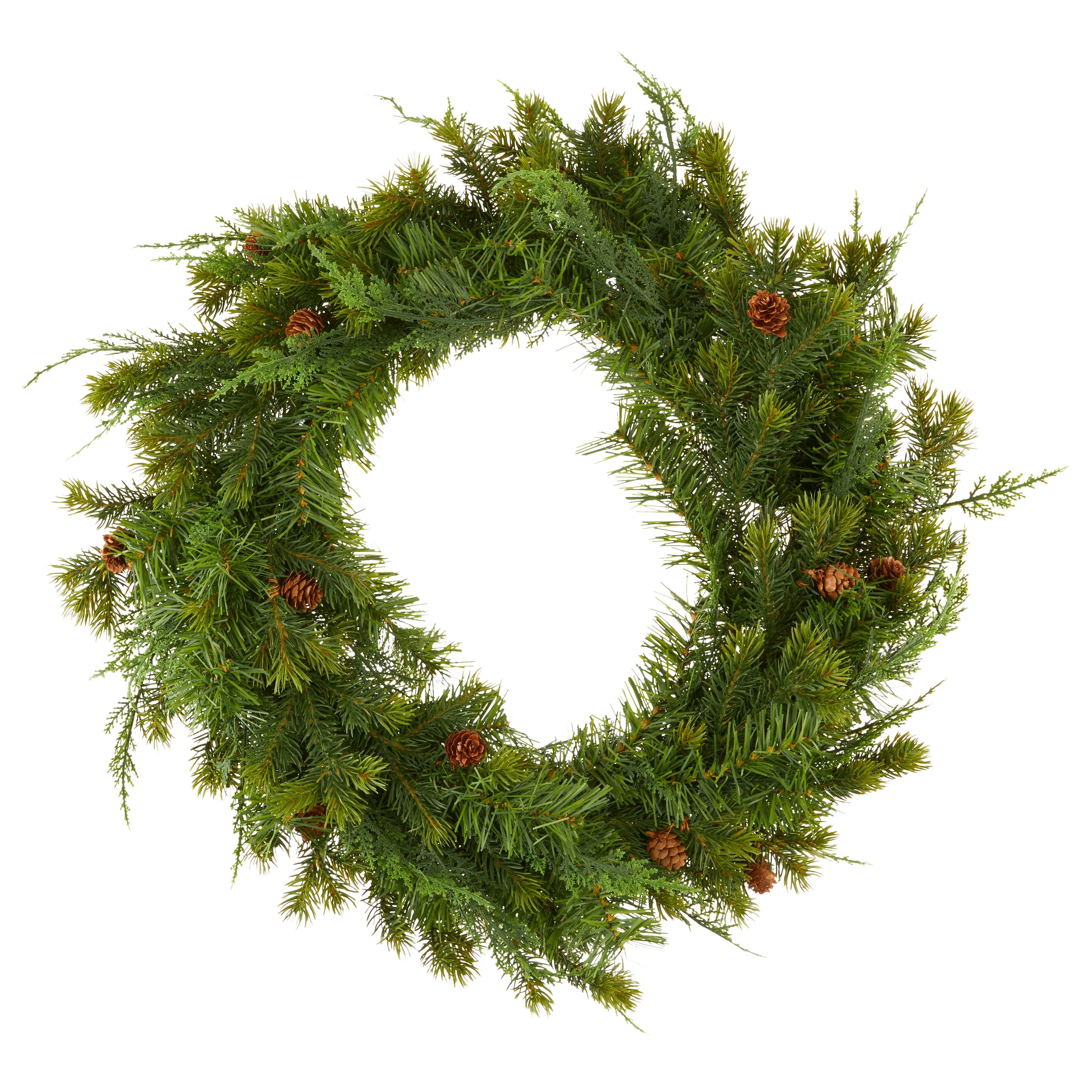 Sonoma Cypress Evergreen Artificial Christmas Wreath, 24 in x 24 in, by Holiday Time | Walmart (US)
