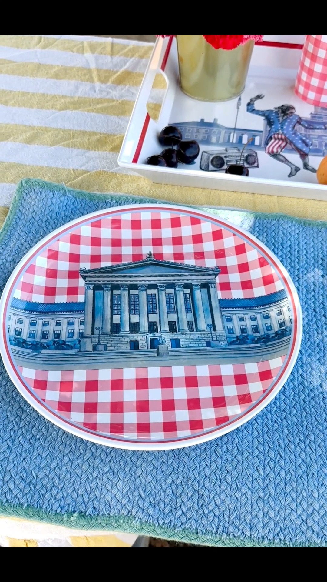 Happy 4th of July! ❤️🤍💙

Celebrating with a picnic-inspired tablescape featuring the Sheila Bridges for Walmart Philadelphia Collection. I love how the playful Americana details mix with gingham prints for a look that feels festive, timeless, and perfect for summer gatherings.

Everything is linked in my LTK! 🇺🇸

#LTKHome #FourthOfJuly #Tablescape #OutdoorDining #TableDecor #Tabletop #SummerEntertaining #SheilaBridges #WalmartHome #AmericanaDecor

#LTKdayinmylife #LTKvlog #LTKHome