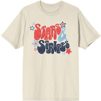 Americana Stars & Stripes Men's Natural T-Shirt-Medium | Target