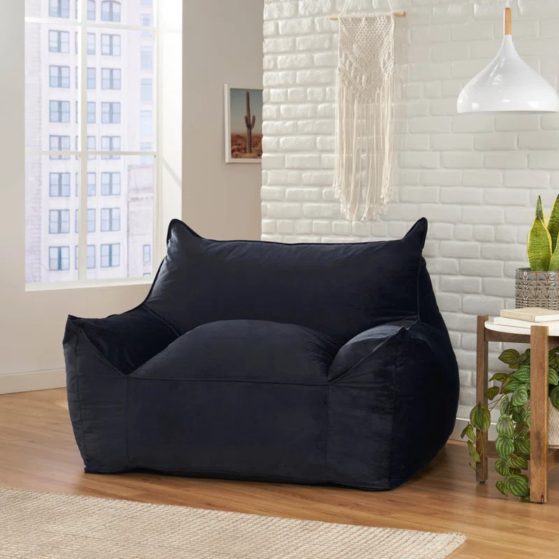 Karns Velvet Bean Bag Chair & Lounger | Wayfair North America