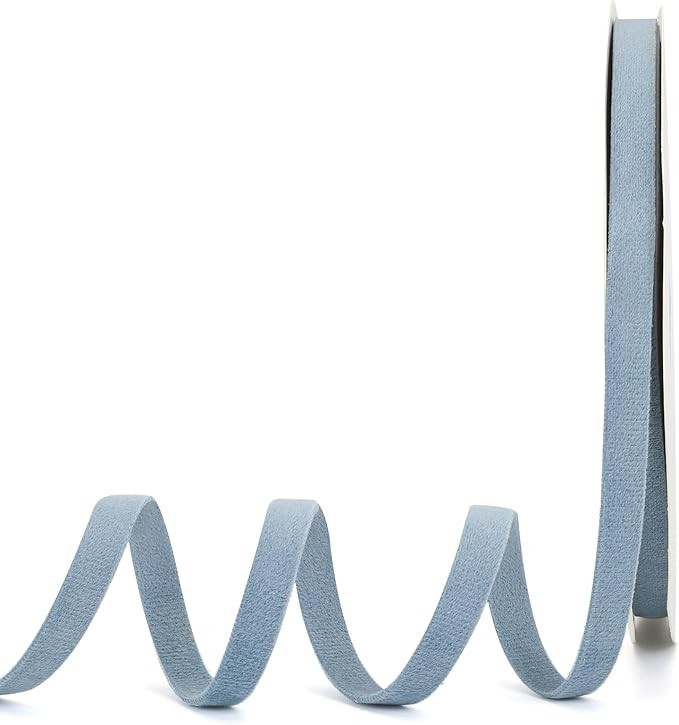 Dusty Blue Double Faced Velvet Ribbon,3/8 Inch x 20Yd for Christmas Wreath Gift Wrapping Christma... | Amazon (US)