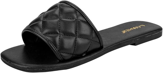 Women's Quilted Single Band Slide Sandal | Amazon (US)