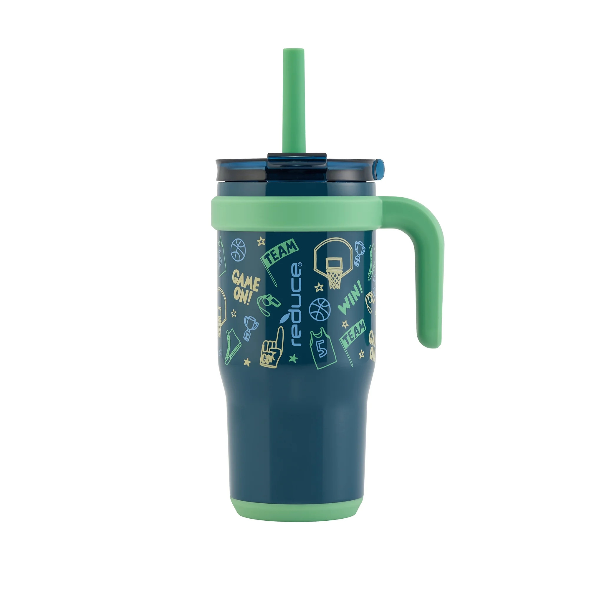 Reduce Coldee Kids Tumbler with Straw & Handle. Insulated Stainless Steel 18 oz, Game on - Walmar... | Walmart (US)