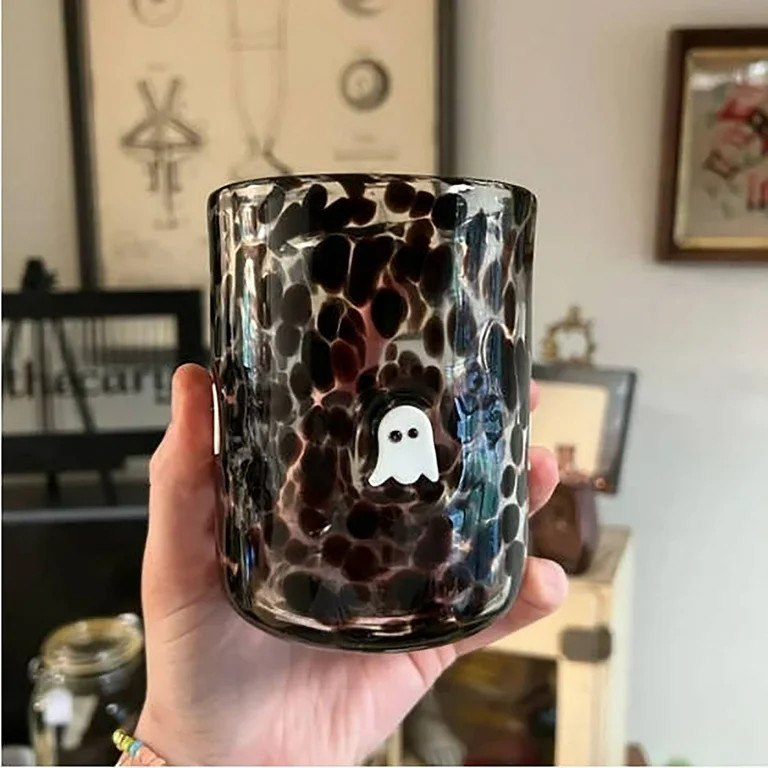 Halloween Icon Juice Glasses Cup Set - Black Spooky Ghost Drinking, Wine, Water, Coffee Glass Cup... | Walmart (US)