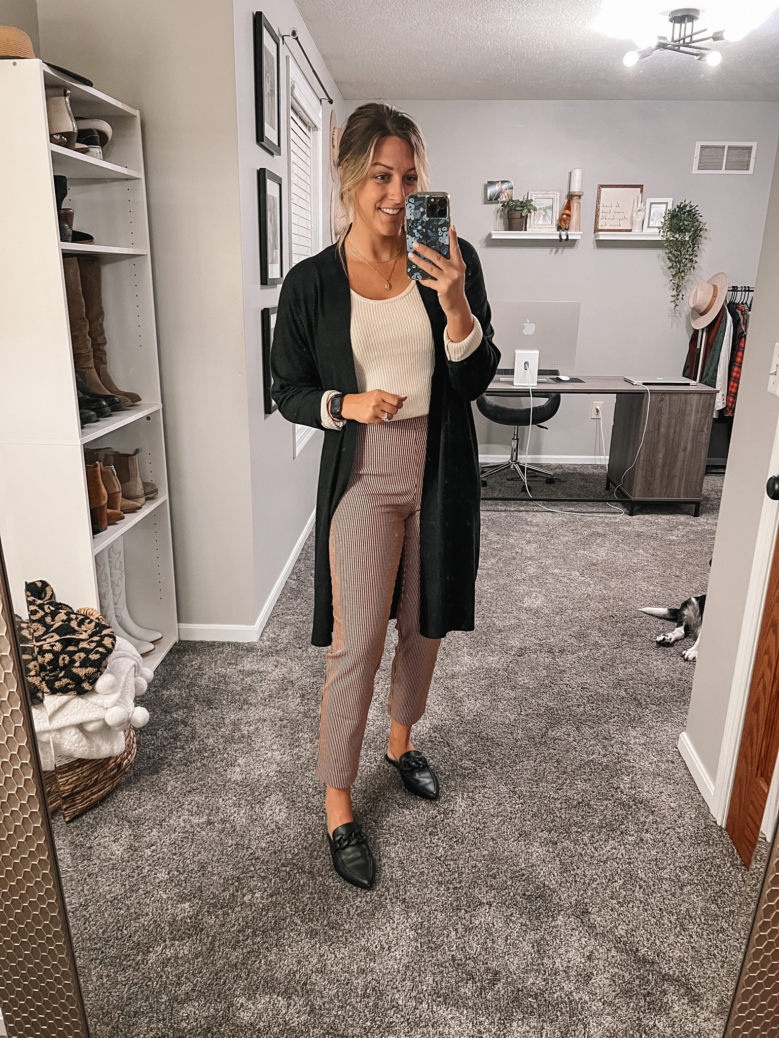 Workwear from Target! 
Top - Sized up one for length and looser fit, in a size L 
Cardigan - TTS in a M 
Bottoms / Runs TTS (could size up 1 if I wanted more room in hips) in a size 8 
Shoes: Sized up .5 to a 8 

#LTKBacktoSchool #LTKstyletip #LTKworkwear