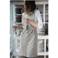 Natural Linen Apron, Handmade Apron With Pockets, Full Unisex Linen Aprons For Women, Chef Women's | Etsy (US)