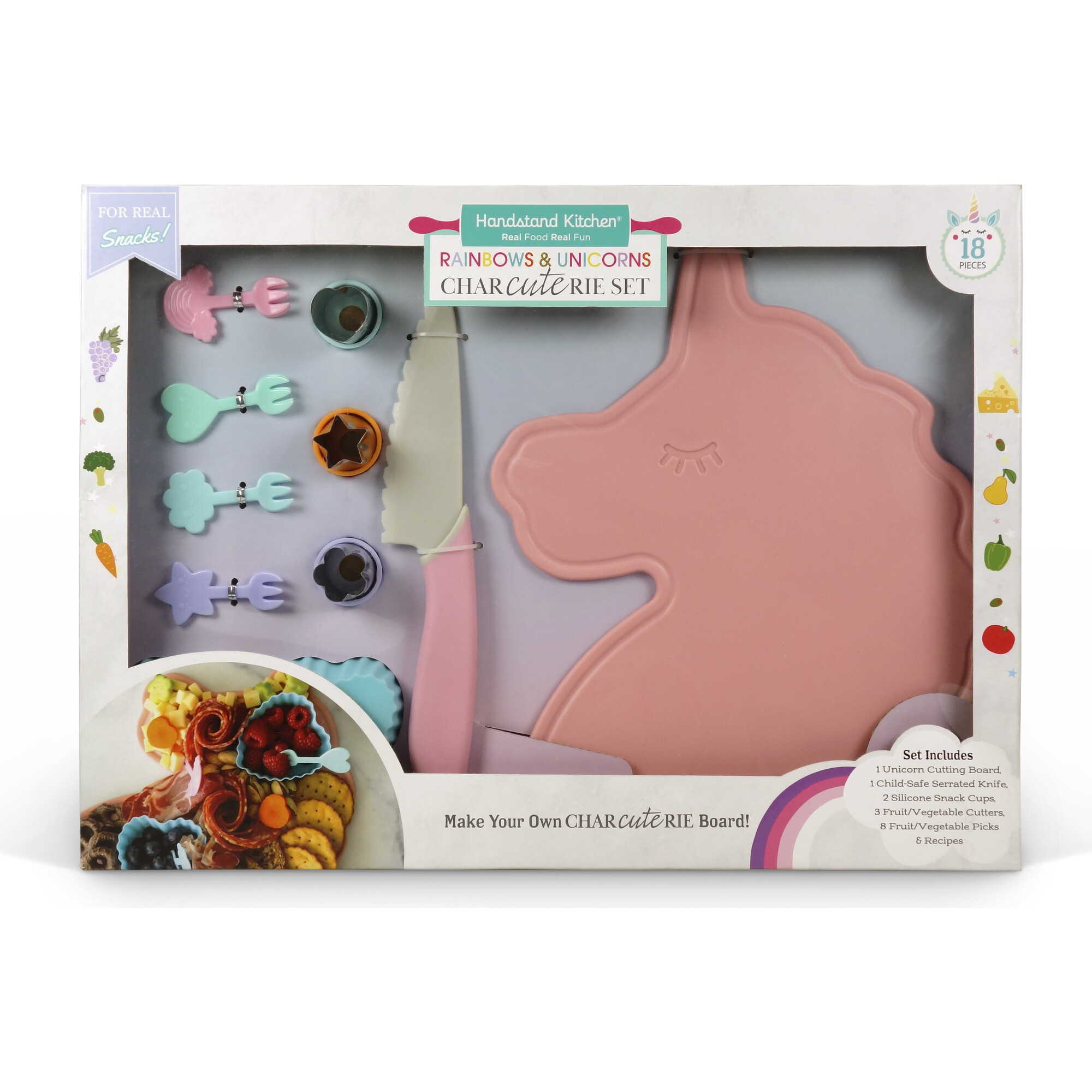Rainbows And Unicorns CHARcuteRIE Set, Pink And Multicolor | Maisonette