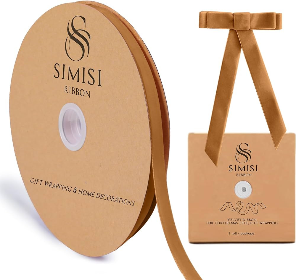 Copper Velvet Ribbon 3/8'' 25 Yards for Christmas Tree, Gift Wrapping, Flower Bouquet, Wreath Dec... | Amazon (US)