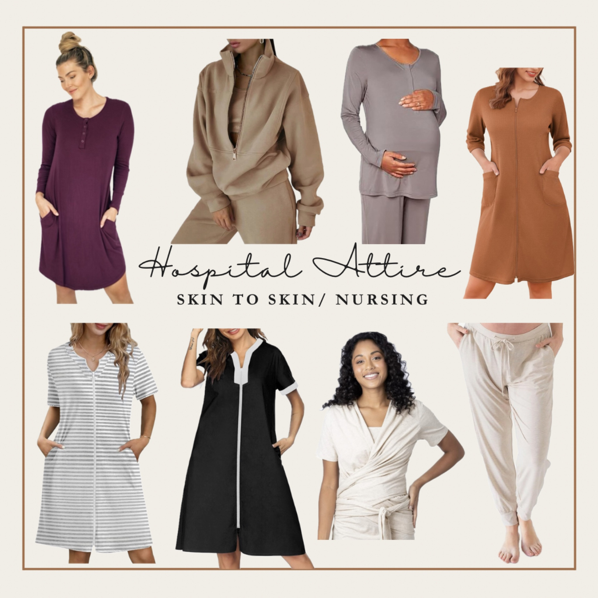 Momma Hospital clothing essentials! Easy nursing and skin to skin clothing to help you bond with your baby. From magnetic to zip clothing and a baby wearing top these pieces meet all the needs even down to a quick dressing for when visitors stop by to meet the baby.

#LTKhospitalbag
#LTKhospitalbagessentials
#LTKskintoskin
#LTKnursing 

#LTKBaby #LTKItBag #LTKBump