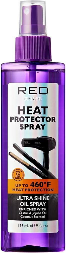Red by Kiss Heat Protector Ultra Shine Oil Spray - Thermal Protection up to 460°F, Anti-Frizz, H... | Amazon (US)