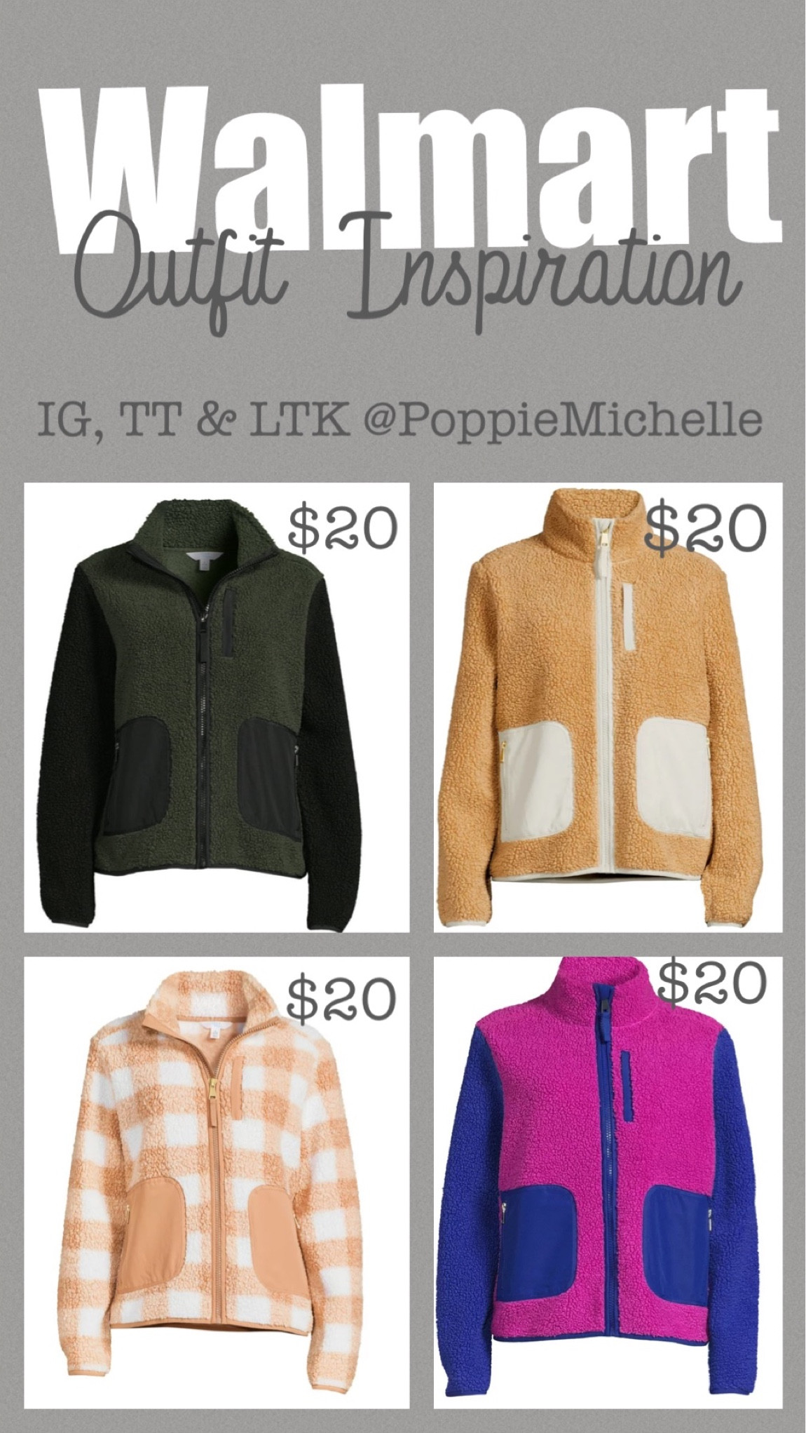 Walmart fashion Walmart outfit Walmart style Walmart jacket Walmart Sherpa jacket color block Sherpa jacket hot pink Sherpa jacket camel colored Sherpa jacket gingham check Sherpa jacket full zip Sherpa jacket with patch pockets pink and blue Sherpa jacket purple and blue Sherpa jacket PoppieMichelle 

#LTKunder50 #LTKfit #LTKsalealert