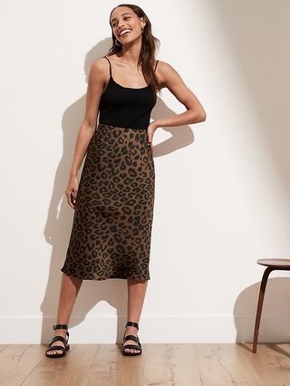 Satin Bias-Cut Midi Skirt | Banana Republic (US)