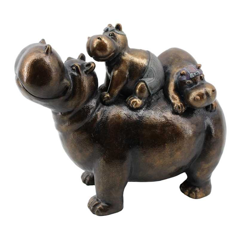 Mom & Son Hippo Garden Statue, 13" | At Home