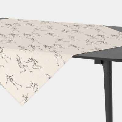 50"x50" Halloween Skeletons Sheer Gauze Table Throw Cream - Threshold™" | Target
