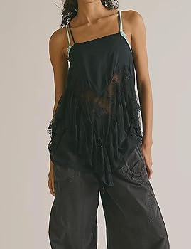 Haellun Womens Flowy Mini Slip Dress Lace Nightgown Sleepwear Adjustable Spaghetti Strap Sleep Dr... | Amazon (US)