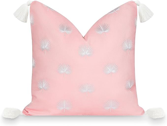 Hofdeco Premium Coastal Patio Indoor Outdoor Pillow Cover Only, 18"x18" Water Repellent for Backy... | Amazon (US)