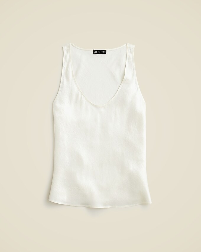 Scoopneck tank top in textured satin | J. Crew US