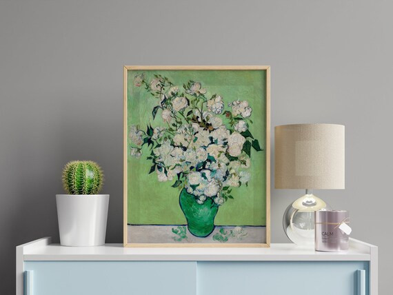 VINCENT VAN GOGH  Roses high Resolution Premium Giclée Print | Etsy | Etsy (US)