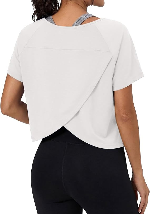 GRECERELLE Workout Tops for Women Short Sleeve Athletic Shirts Running Yoga Crop Gym Pilates Top ... | Amazon (US)