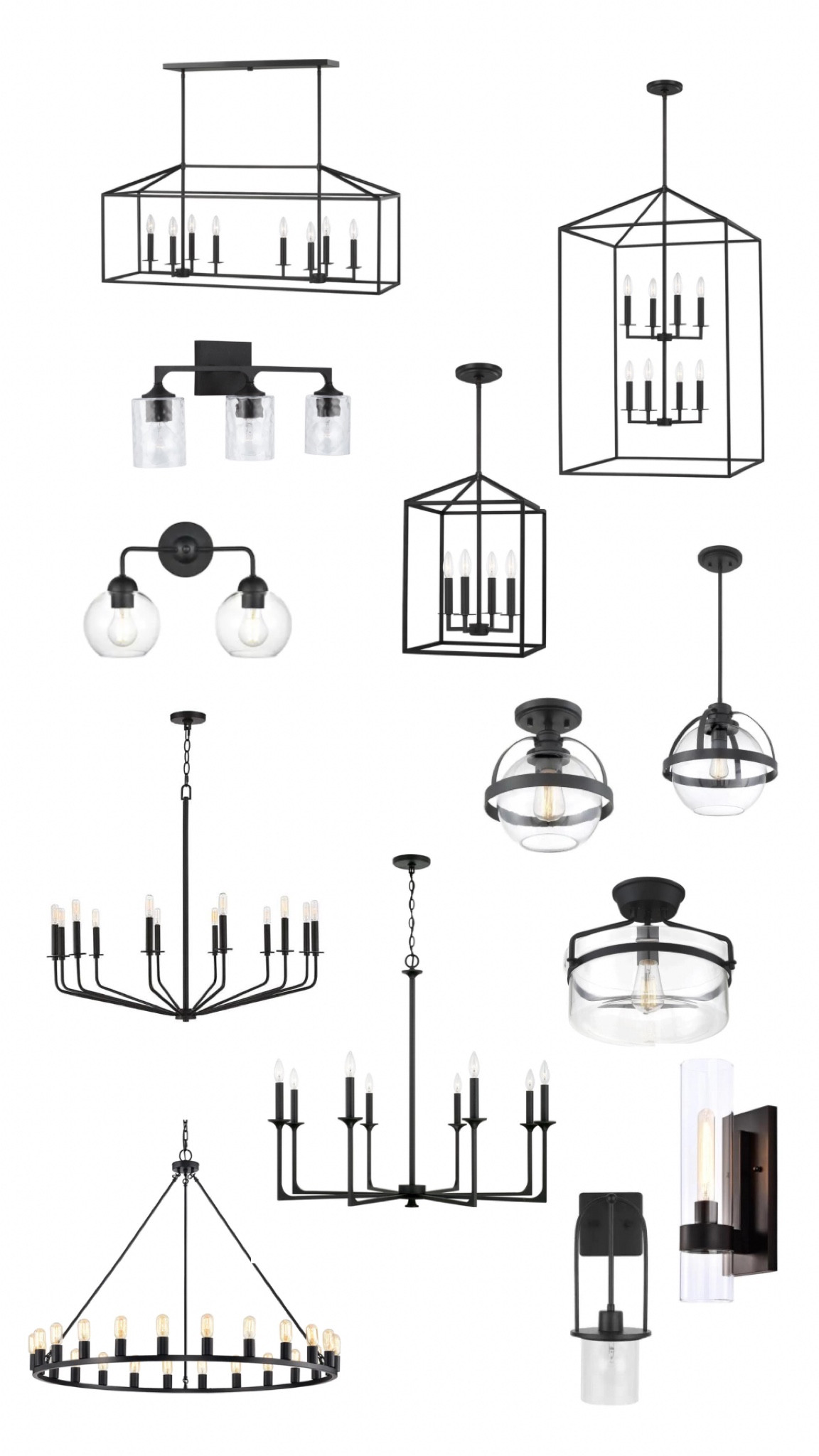 Black modern farmhouse lighting.  Some come in brass options. 

#LTKhome