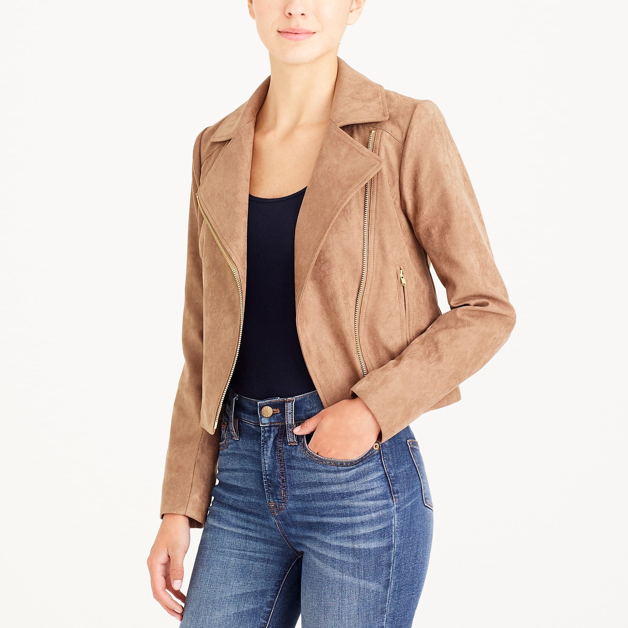 Faux suede moto jacket | J.Crew Factory