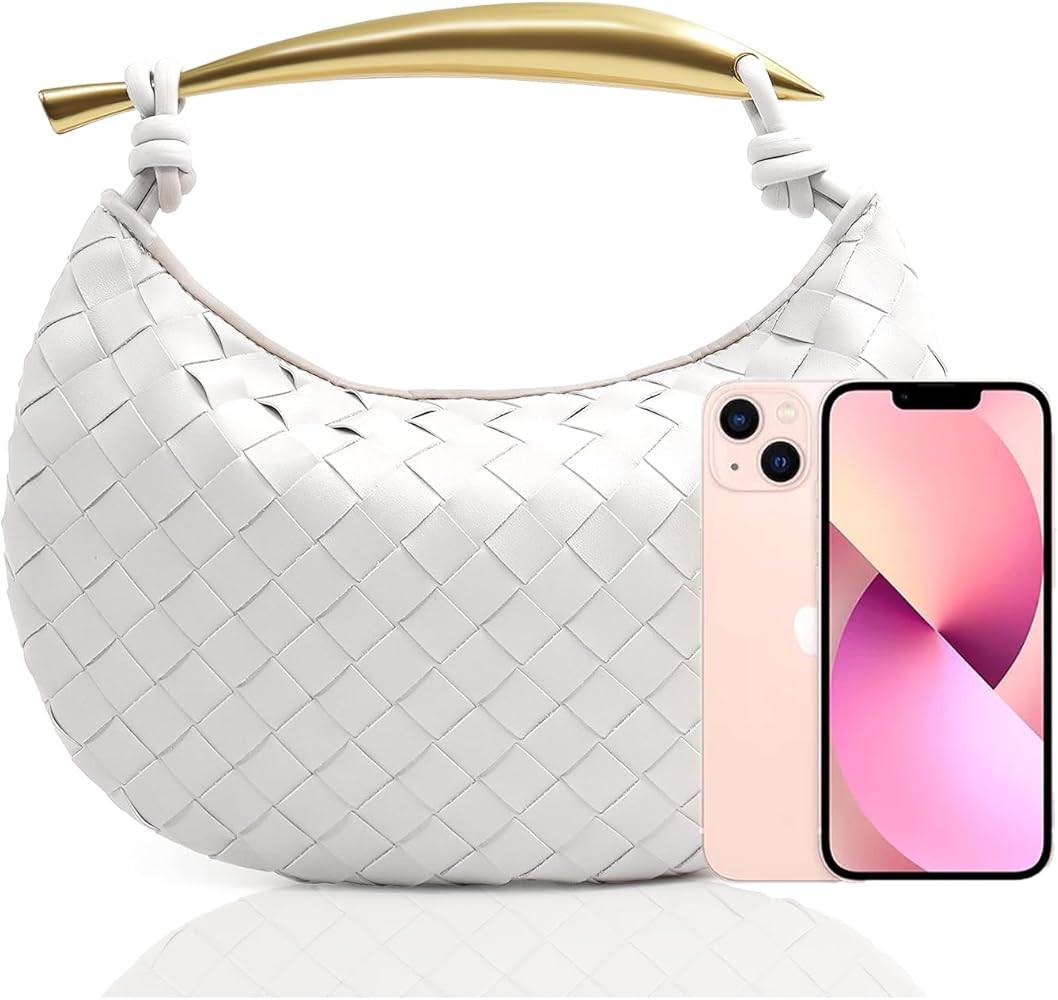 Bisadon Woven Handbag Soft PU Leather Fashion Dumpling Clutch Bags Handmade Hobo Bags for Women L... | Amazon (US)