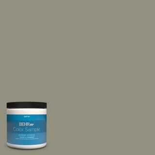 BEHR PREMIUM PLUS 8 oz. #N350-5 Muted Sage Satin Enamel Interior/Exterior Paint & Primer Color Sa... | The Home Depot