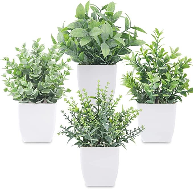 Der Rose 4 Packs Fake Plants Mini Artificial Greenery Potted Plants for Home Decor Indoor Office ... | Amazon (US)