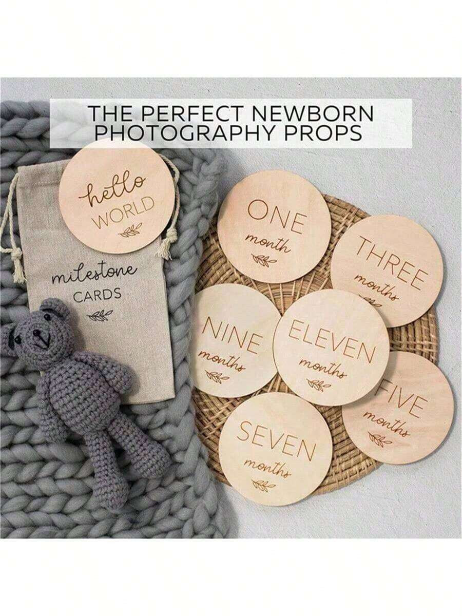 Beautiful Baby Monthly Milestone Cards - The Perfect Wooden Discs For Adorable Milestone Pictures... | SHEIN