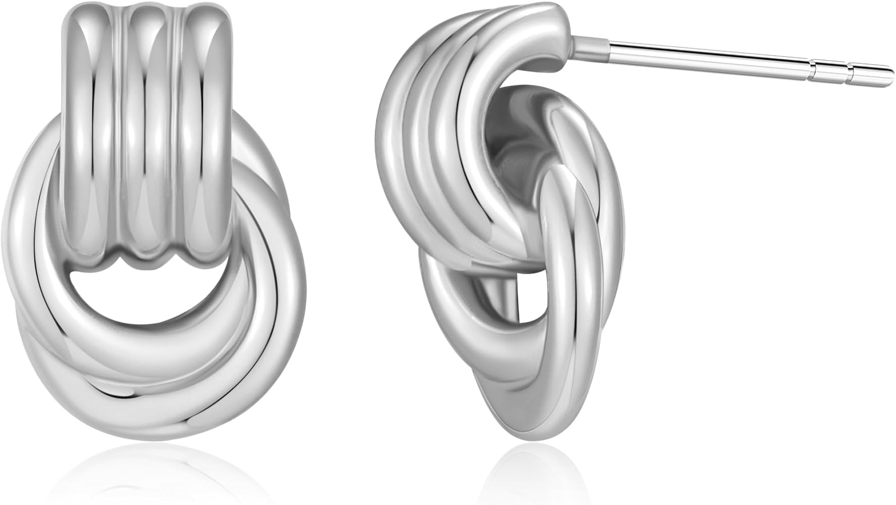 MUYAN Knot Stud Earrings for Women Trendy Small Chunky Statement Studs Fashion Jewelry | Amazon (US)