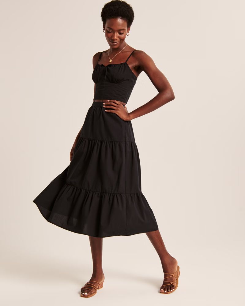 Tiered Midaxi Skirt | Abercrombie & Fitch (US)