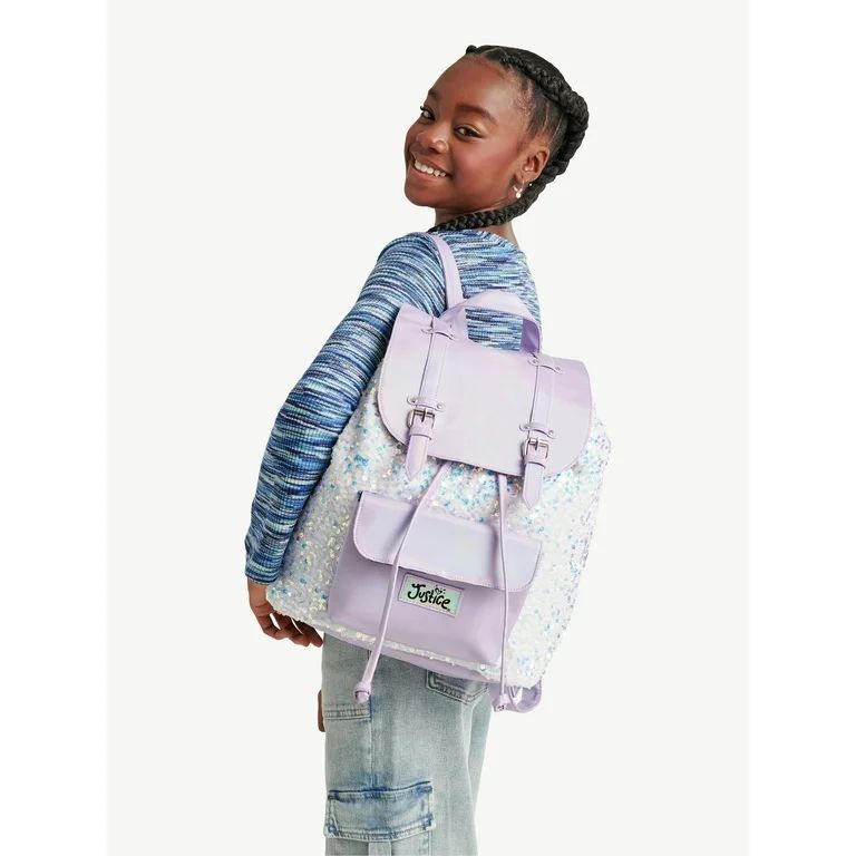 Justice Girls Sequin Backpack, Iridescent | Walmart (US)