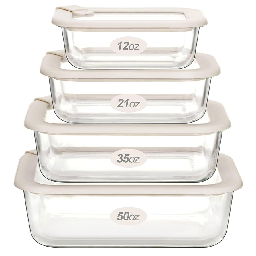 Urban Green Glass Food Storage Containers with Glass Lids, Microwave Safe Food Container Set, Ait... | Amazon (US)