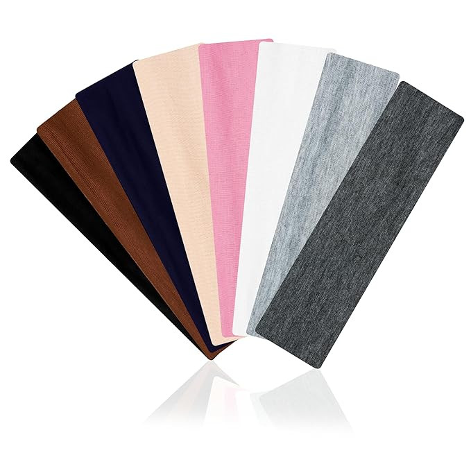 Headbands for Women Non Slip Elastic - 8 Pack Soft Cloth Athletic Headband, Fabric Workout Headba... | Amazon (US)