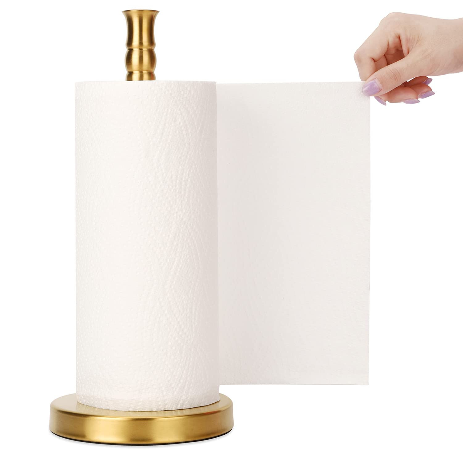 Sfemn Paper Towel Holder Countertop, Weighted Base for One-Handed Tear, Free Standing Paper Towel Ho | Amazon (US)