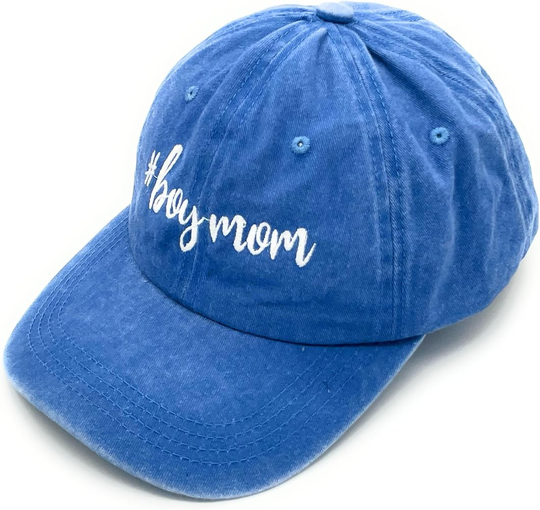 Boy Mom Hat for Women, Embroidered Washed Cotton Baseball Mama Cap, Adjustable Trucker Caps for M... | Amazon (CA)