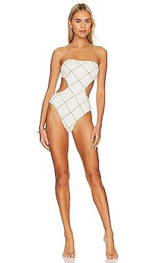 DEVON WINDSOR Giselle One Piece in Cream Check from Revolve.com | Revolve Clothing (Global)