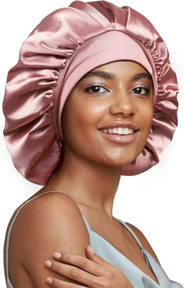 22 Momme 100% Real Mulberry Silk Bonnet for Sleeping Women, Large Hair Care Bonnet for Long Curly... | Amazon (US)
