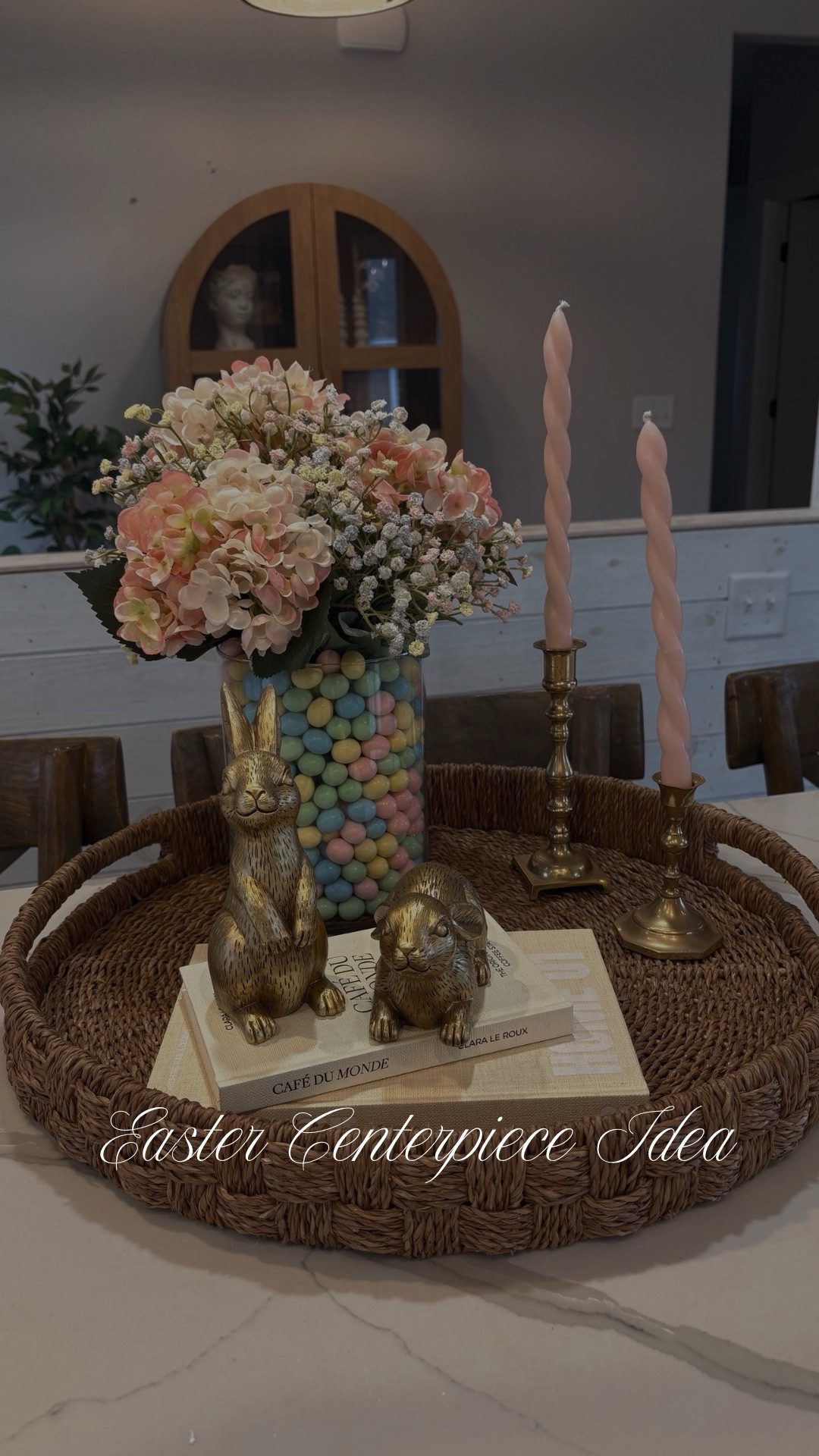 Easter Centerpiece Idea
Love everything about this one, the pastel multi color baby’s breath is one of my favorite parts, I also love the woven tray and the gold bunnies are so cute!!
#centerpiece #centerpieceidea #springcenterpiece #eastercenterpiece #springdecor #easterdecor #homedecor #amazonhome #springhome #diydecor #diycenterpiece


#LTKHome #LTKOver40 #LTKSeasonal