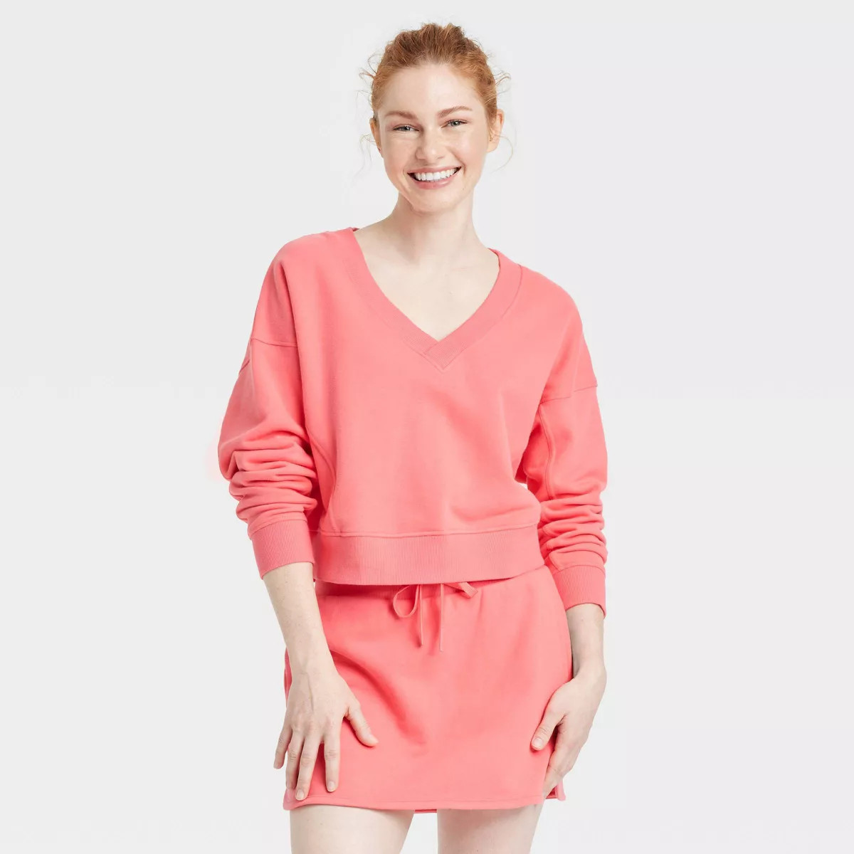 Women's French Terry V-Neck Sweatshirt - JoyLab™ | Target