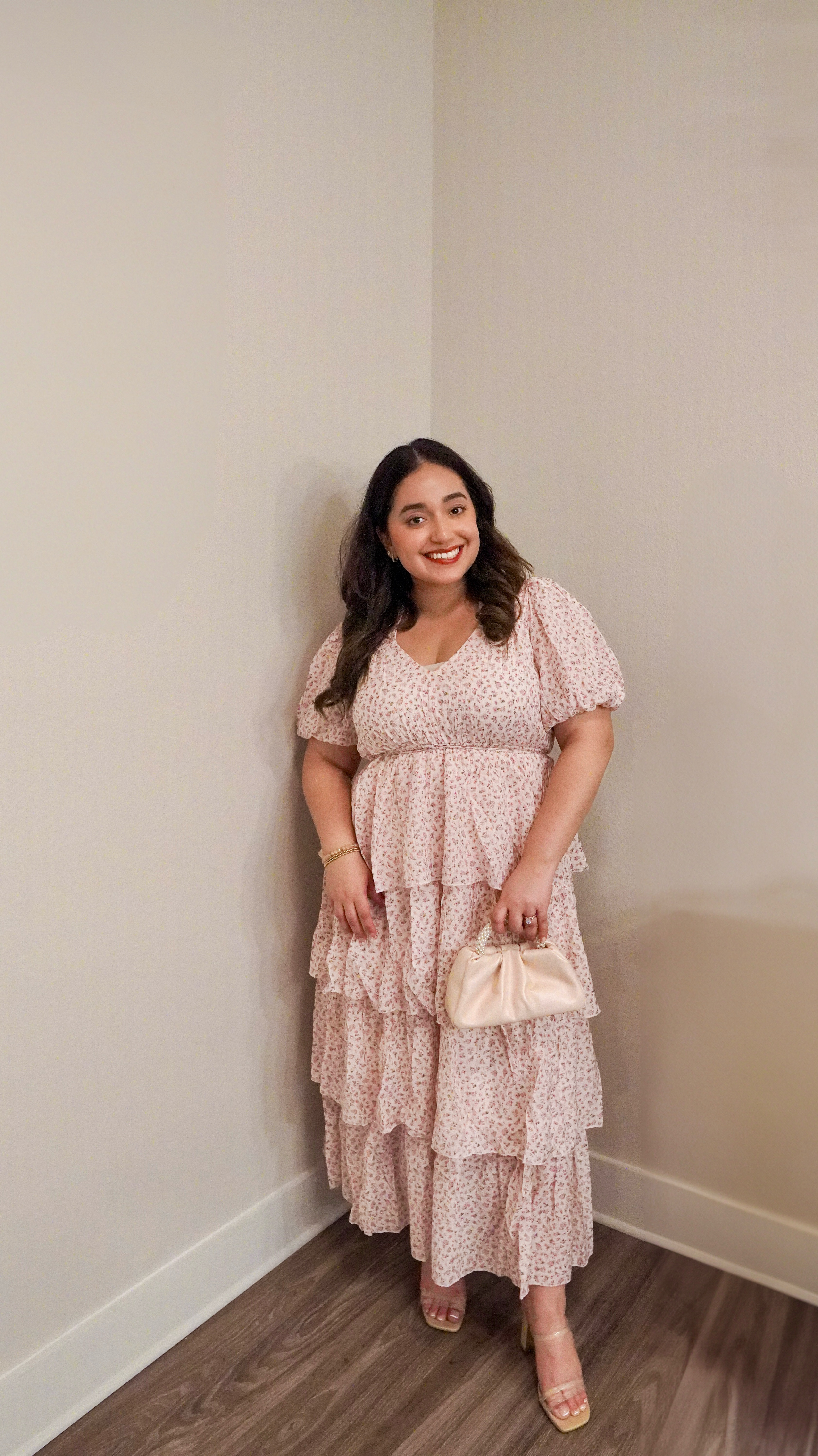 Obsessed with my new dress from @modestlylindahe layers, the pink, the floral look—everything about it is just perfect. 💕✨  I can’t tag the just because I got it at a boutique on Instagram. But I will link the purse and heels.

#LTKMidsize #LTKItBag #LTKStyleTip
