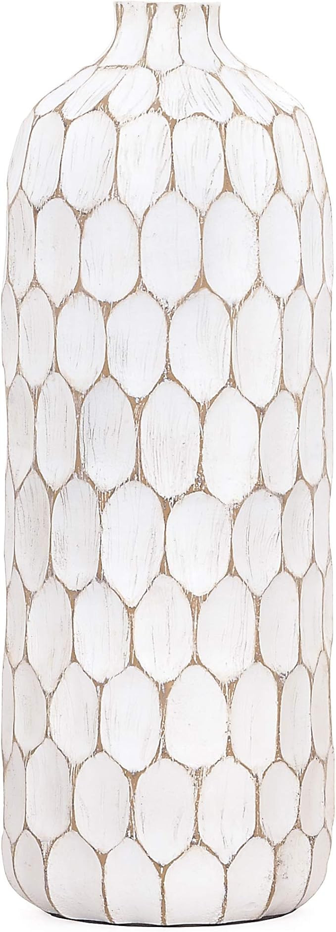 Torre & Tagus Carved Divot Resin Vase, Tall Bottle Vase | Amazon (US)