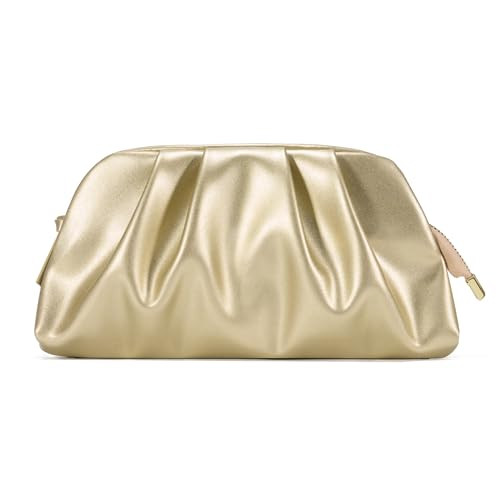 SWEETV Dressy Vegan Leather Clutch Purse for Women Formal, Soft Pleated PU Evening Clutch for Wed... | Amazon (US)