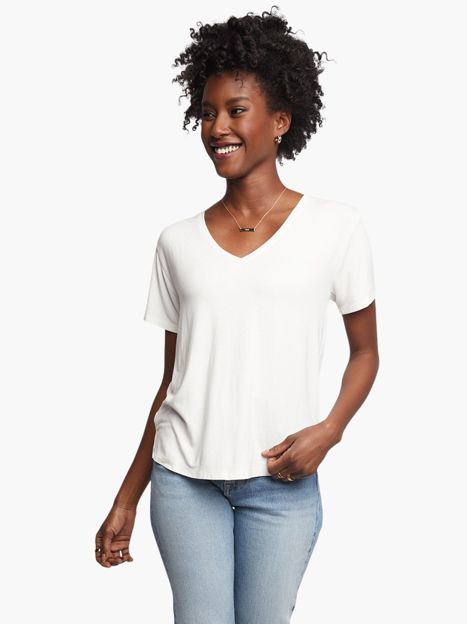 Meghan Drapey V-Neck Tee | ABLE