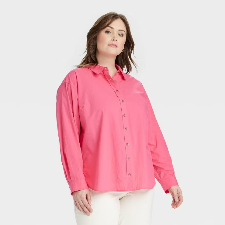 Women's Oversized Long Sleeve Button-Down Shirt - Universal Thread™ | Target