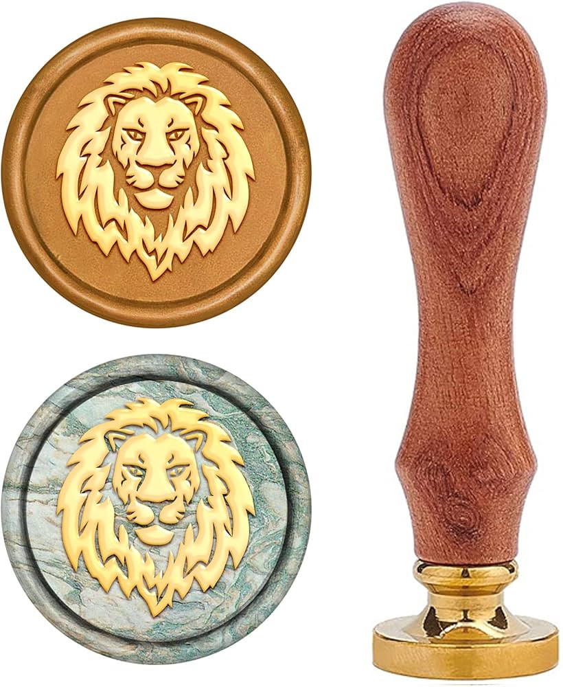CRASPIRE Lion Wax Seal Stamp Animal Vintage Sealing Wax Stamps Retro 25mm Removable Brass Head wi... | Amazon (US)